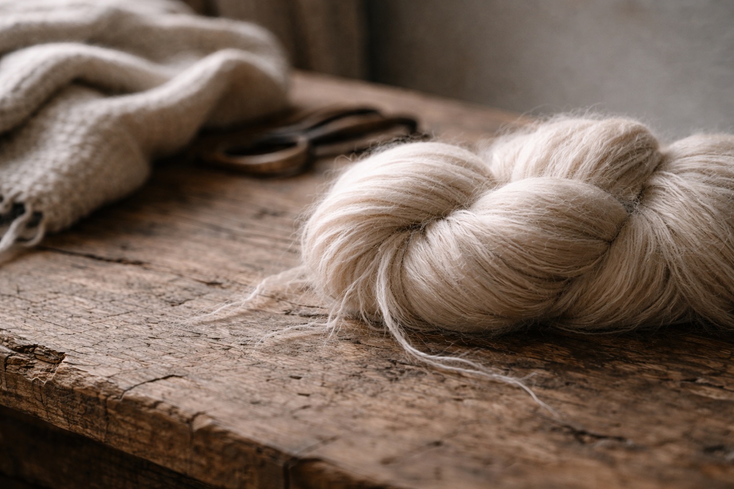 Skein of premium baby alpaca yarn